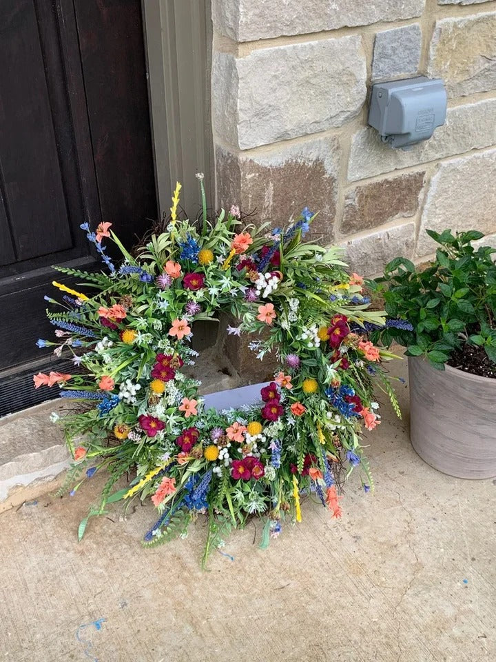 Havenholt Handcrafted Wildflower Wreath for Front Door