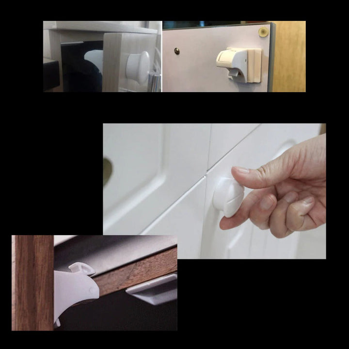 Pack of 4 Child Safety Magnetic Cabinet Locks