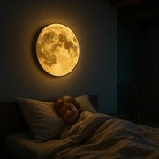 Havenholt Textured Moon Lamp with Warm Glow