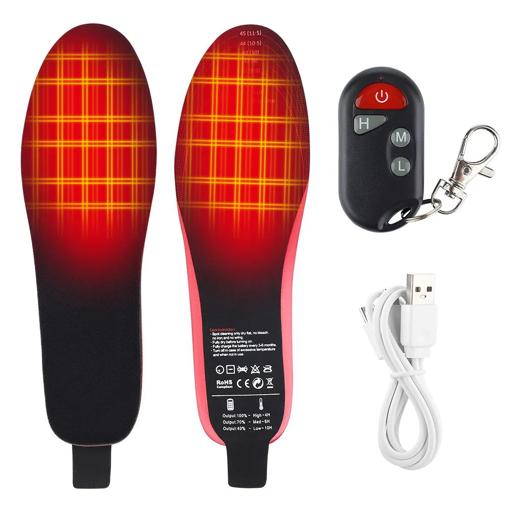 Rechargeable Heated Shoe Insoles for Winter with Ultra Thin Heating Panels
