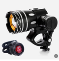 USB Rechargeable LED Bicycle Headlight and Rear Taillight Set for Road and Mountain Cycling