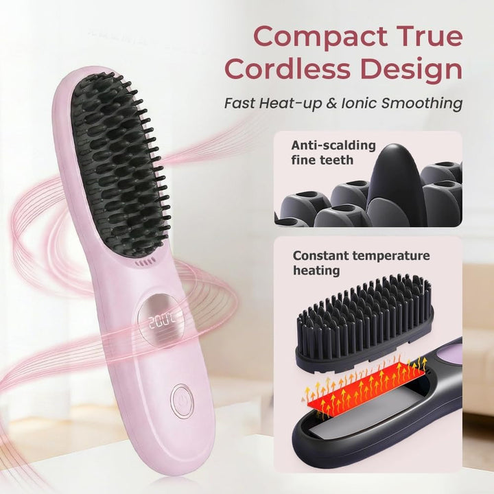 Havenholt Cordless Straightening Brush with 3 Heat Settings