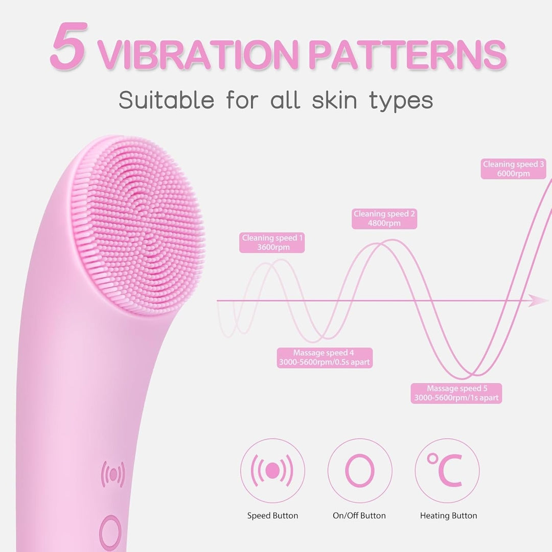 Havenholt Silicone Facial Cleansing Brush with Heat Massage