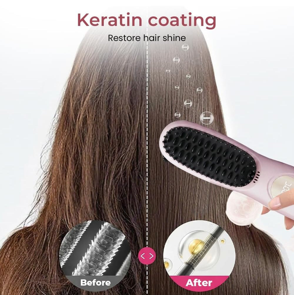 Havenholt Cordless Straightening Brush with 3 Heat Settings