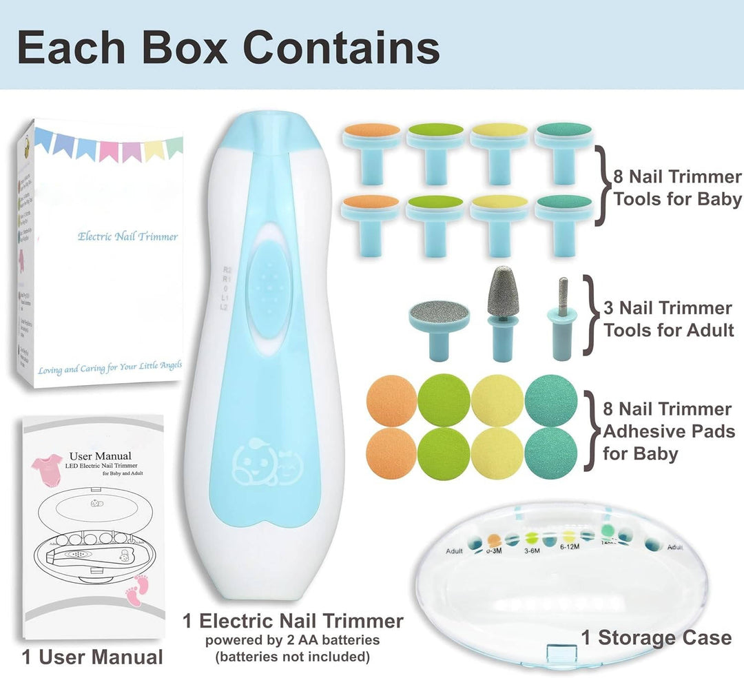 Havenholt 21-in-1 Electric Baby Nail Trimmer with LED Light