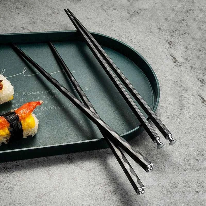 Havenholt Reusable Non-Slip Alloy Chopsticks, 5 Pairs