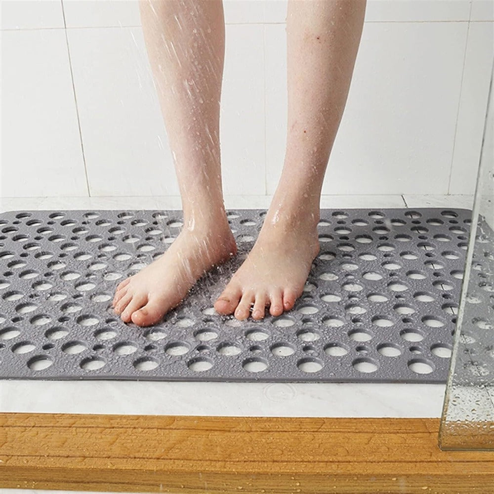 Textured Shower Mat with Bacterial Resistance and Non-Slip Grip