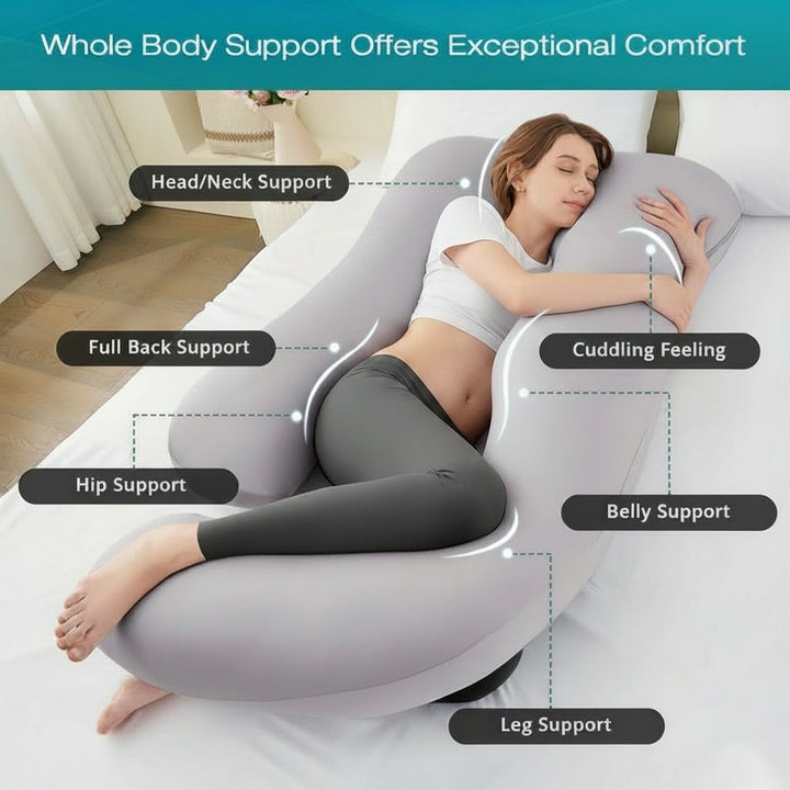 Havenholt Cooling U-Shaped Body Pillow with Removable Cover