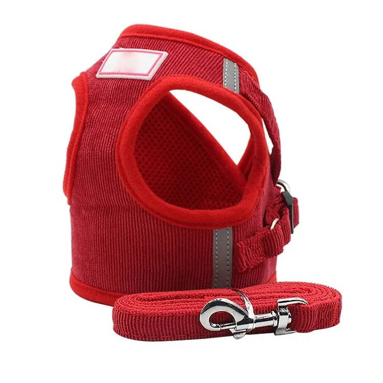Havenholt Reflective Corduroy Dog Harness and Lead Set