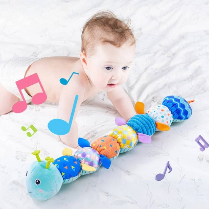 Plush Caterpillar with Musical Squeeze Segments and Bright colours for Babies