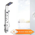 6-Mode Rainfall Shower Column Panel with LCD Display, Massage Jets and Rose Gold Finish