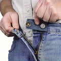 Adjustable Waistband Expander with Button Extension for Trousers and Denim