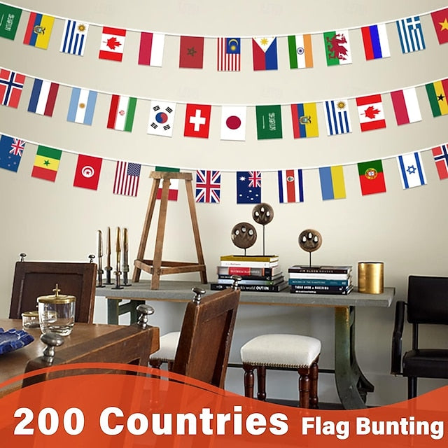 Havenholt International Flag Bunting with 200 Countries