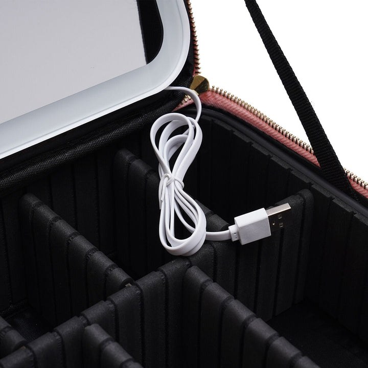 Havenholt Makeup Organiser Case with Adjustable LED Mirror