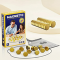 Magnetic Strategy Board Game with Two Player Pieces and Folding Design