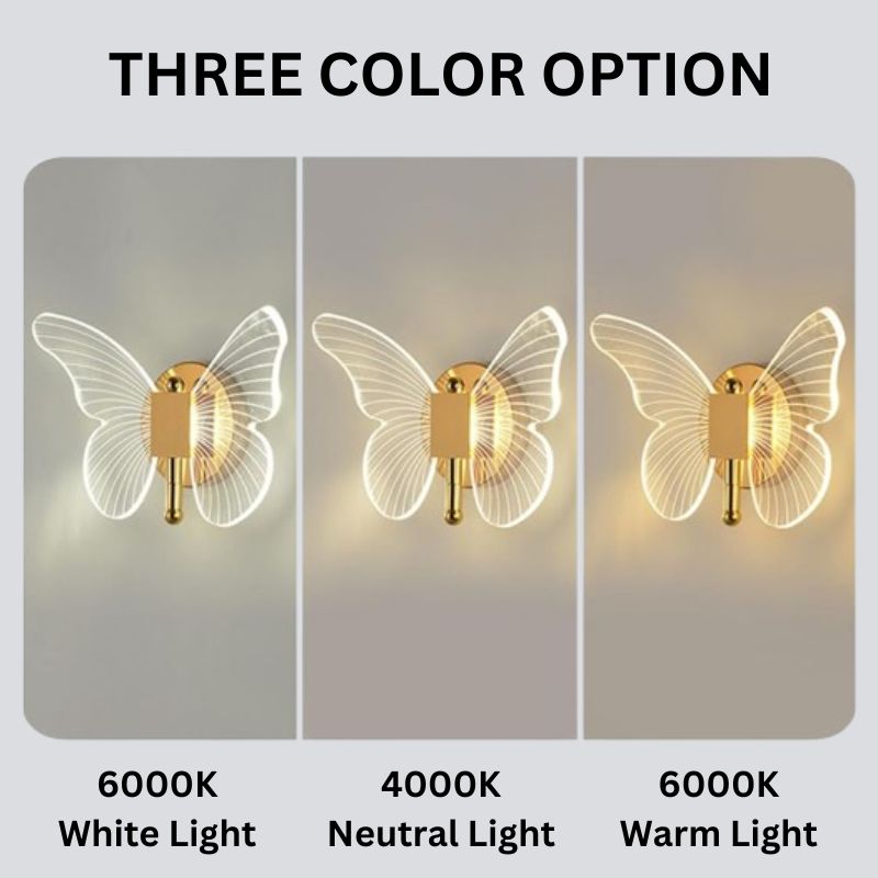 Havenholt Butterfly LED Wall Lamp with Three Light Modes