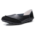 Slip-On Leather Moccasins with Wide Round Toe Box and Suede Lining
